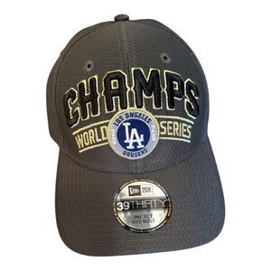 Los Angeles Dodgers 2020 World Series New Era Gray and Blue 39Thirty Hat Cap